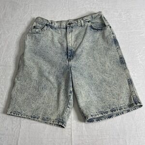 Vtg Congo Trader High Waist Acid Washed Jean Shorts Denim Size 22 USA 90's Mom